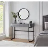 Streamdale Furniture Streamdale Mirrored Vanity Table With Stainless Base And Drawers