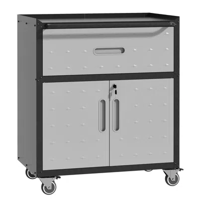 Streamdale Furniture Streamdale Mobile Heavy-duty Metal Tool Cabinet With 1 Drawer And 2 Doors