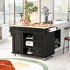 Streamdale Furniture Streamdale Mobile Kitchen Cart With Rubber Wood Desktop And 5 Draws - 53"