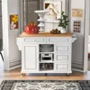 Streamdale Furniture Streamdale Mobile Kitchen Cart With Rubber Wood Desktop And 5 Draws - 53"