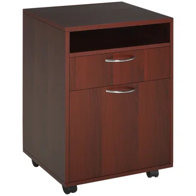 Streamdale Furniture Streamdale Mobile Storage & Printer Stand With Drawer, Brown