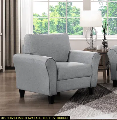 Streamdale Furniture Streamdale Modern 1 Piece Chair Dark Textured Fabric Upholstered Rounded Arms