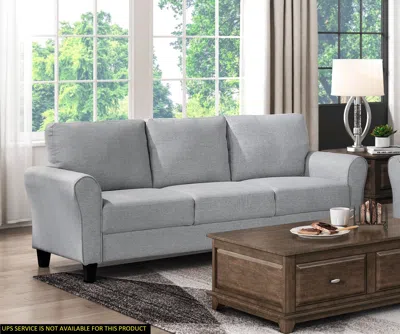 Streamdale Furniture Streamdale Modern 1 Piece Sofa Dark Textured Fabric Upholstered Rounded Arms