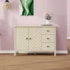 Streamdale Furniture Streamdale Modern 2 Door 3 Drawer Storage Cabinet In White