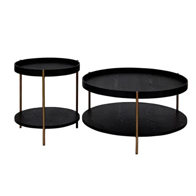 Streamdale Furniture Streamdale Modern 2-piece Coffee And End Table Set With Stackable Design And Stainless Steel Legs