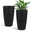 Streamdale Furniture Streamdale Modern 22.5" Rattan Design Planter With Self-watering System (2-pack)