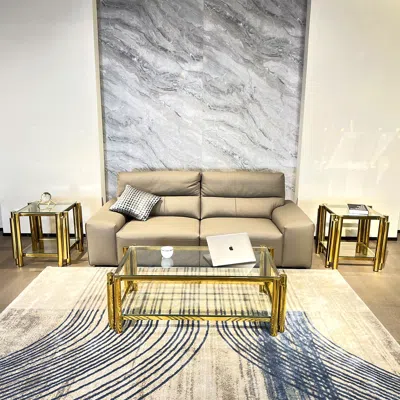 Streamdale Furniture Streamdale Modern 3-piece Coffee Table Set Stainless Steel, Clear Glass