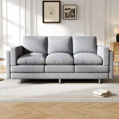 Streamdale Furniture Streamdale Modern 3-seater Sofa 79.5" With Dual-layer Seat Cushions, Light Gray