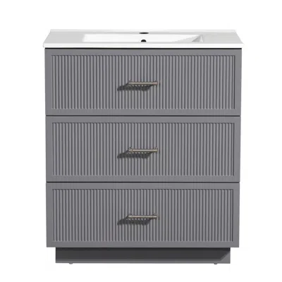 Streamdale Furniture Streamdale Modern 30" Bathroom Vanity Set With Ceramic Sink And Storage