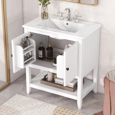 Streamdale Furniture Streamdale Modern 30" Bathroom Vanity With Ceramic Sink