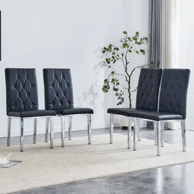 Streamdale Furniture Streamdale Modern 4-piece Dining Chair Set With Cushioned High Backrest