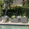 Streamdale Furniture Streamdale Modern 4-piece Outdoor Wicker Sofa Set With Cushions