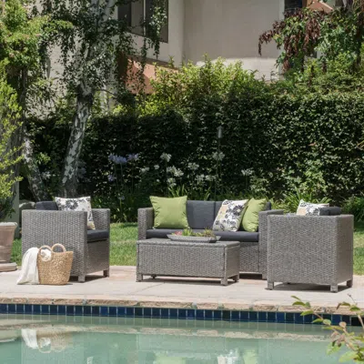 Streamdale Furniture Streamdale Modern 4-piece Outdoor Wicker Sofa Set With Cushions