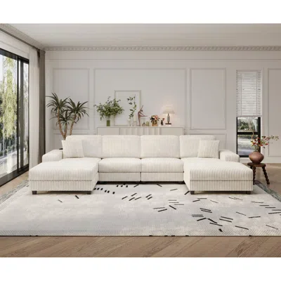 Streamdale Furniture Streamdale Modern 4-seat Convertible Sofa-lounge Chair, U-shape