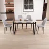 Streamdale Furniture Streamdale Modern 51" Glass Dining Set For 4 With Cushioned Chairs