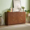 Streamdale Furniture Streamdale Modern 6-drawer Dresser, Wide Chest, Walnut