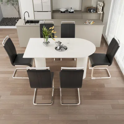 Streamdale Furniture Streamdale Modern 6-piece Dining Set With Metal Chair Legs
