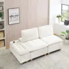 Streamdale Furniture Streamdale Modern 74" Flannel Sofa With Cup Holders And Storage