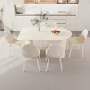 Streamdale Furniture Streamdale Modern 8-piece Dining Set: Linen Chairs, Mdf Table