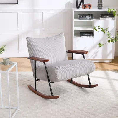 Streamdale Furniture Streamdale Modern Accent Arm Chair Living Room Rocking Chair Metal Frame