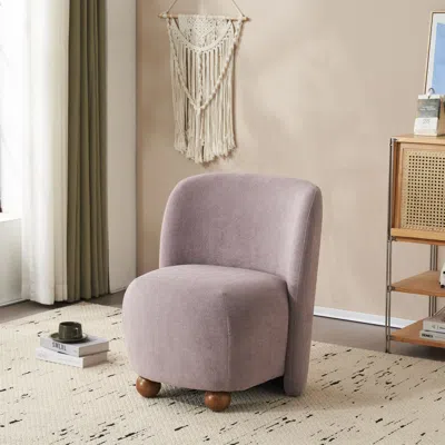 Streamdale Furniture Streamdale Modern Accent Chair With Low Back, Pine Wood Feet