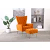 Streamdale Furniture Streamdale Modern Accent Chair With Ottoman In Orange