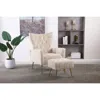 Streamdale Furniture Streamdale Modern Accent Chair With Ottoman In Neutral