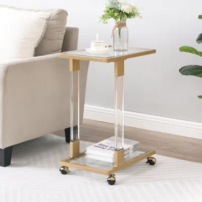 Streamdale Furniture Streamdale Modern Acrylic Glass C-table For Living Room