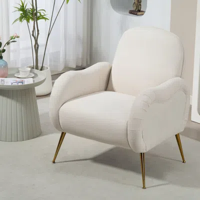 Streamdale Furniture Streamdale Modern Armchair: Gold Legs, Tufted & Stylish Comfort