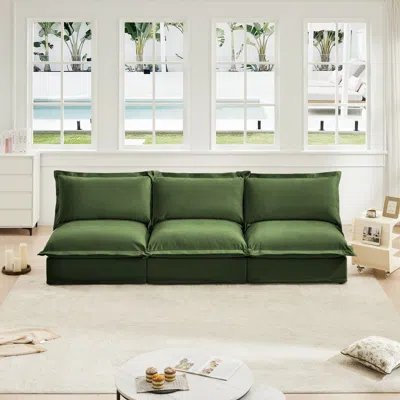 Streamdale Furniture Streamdale Modern Armless Modular 3-seater Sofa Couch