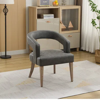 Streamdale Furniture Streamdale Modern Barrel Accent Chair - Gray Pu