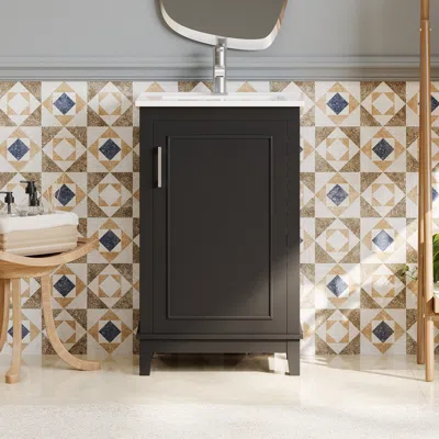 Streamdale Furniture Streamdale Modern Bathroom Vanity With Ceramic Basin (20x15.5x33.3")