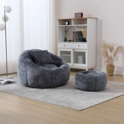 Streamdale Furniture Streamdale Modern Bean Bag Chair With Ottoman For Adults