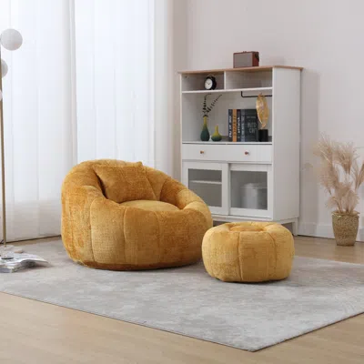 Streamdale Furniture Streamdale Modern Bean Bag Chair With Ottoman For Adults