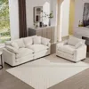 Streamdale Furniture Streamdale Modern Beige Corduroy Sofa Set (2-piece) In Neutral