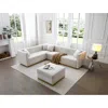 Streamdale Furniture Streamdale Modern Beige Velvet Sectional With Ottoman & Pillows