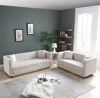 Streamdale Furniture Streamdale Modern Beige Velvet Sofa Loveseat Set With 4 Pillows