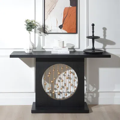 Streamdale Furniture Streamdale Modern Black & Gold Console Table