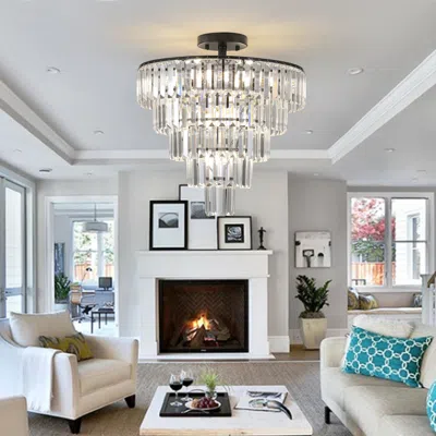 Streamdale Furniture Streamdale Modern Black Chandelier For Dining, Living, Bedroom