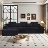 Streamdale Furniture Streamdale Modern Black Chenille L-shaped Sectional Sofa In Black