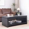 Streamdale Furniture Streamdale Modern Black Coffee Table - Beaded Trim, Open Shelf In Gray