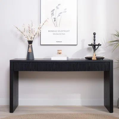 Streamdale Furniture Streamdale Modern Black Console Table With 4 Drawers - 59.2" Entryway Table With Storage