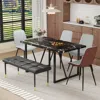 Streamdale Furniture Streamdale Modern Black Marble Dining Set With Bench
