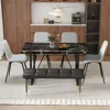 Streamdale Furniture Streamdale Modern Black Marble Dining Set With Bench