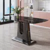 Streamdale Furniture Streamdale Modern Black Marble Table, U-legs, 63" - Dining/computer