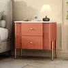 Streamdale Furniture Streamdale Modern Black Nightstand With Fluted Drawers & Gold Accents In Orange