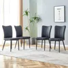 Streamdale Furniture Streamdale Modern Black Pu Chair Set - Set Of 4