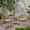 Streamdale Furniture Streamdale Modern Black Round Basket Chair With Cushions For Patio