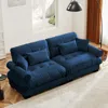 Streamdale Furniture Streamdale Modern Blue Velvet Two-seater Sofa With Pillows