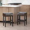 Streamdale Furniture Streamdale Modern Brown Bonded Leather Counter Stool Set (2)